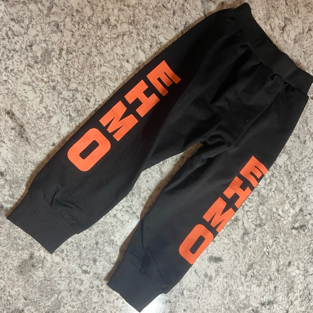 SHEIN Kids Black and Orange Joggers